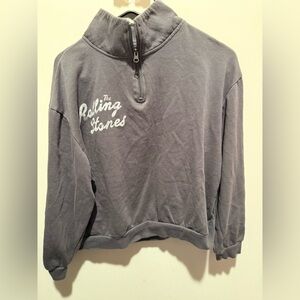 The Rolling Stones Charcoal Quarter Zip Sweatshirt